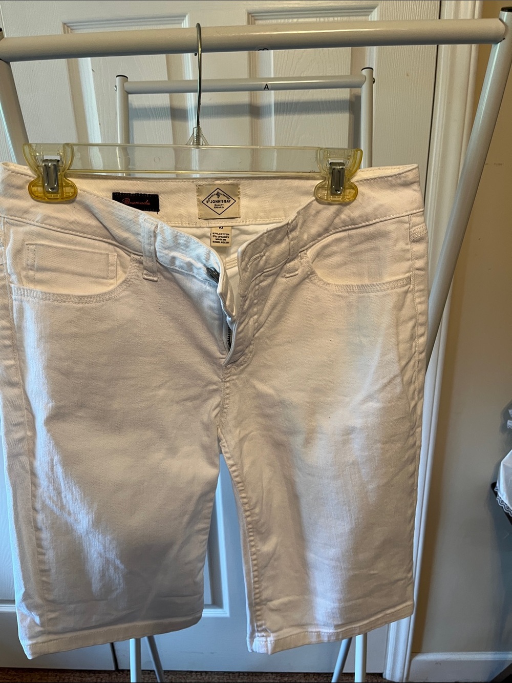St. John's Bay White Women's Bermuda Shorts